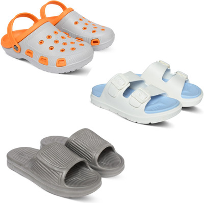 Acorn Men Slides(Orange, Blue, Grey , 8)