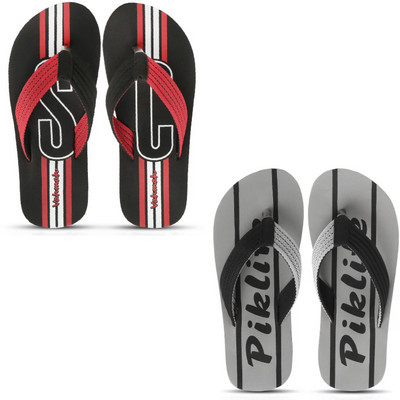 VAHMAH Men Slippers(Black, Grey , 10)