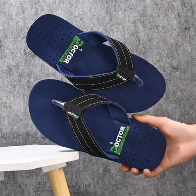 Doctor Health Super Soft Men Newly launch Premium Soft Comfortable Orthopaedic Diabetic Lightweight Antiskid Slippers(Navy , 4)