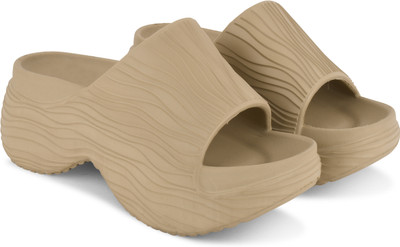 Beonza Women Slides(Beige , 5)