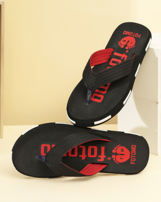 FOTOMO Men Slippers(Black , 10)