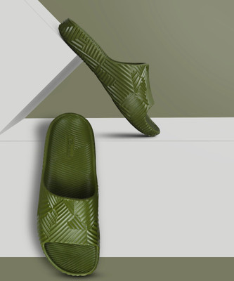 Paragon Men EVK10924G Men's Stylish Sliders Comfortable Daily Wear Slip-On Slippers Slides(Olive, Green , 8)