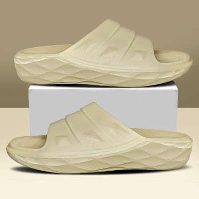 BRUTON Men Flipflop | Ortho | Slippers | Slides | Clogs | Acupressure Slides(Beige , 8)