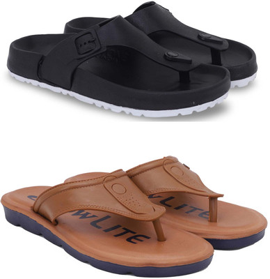 Pampy Angel Men Slippers(Black, Brown , 7)