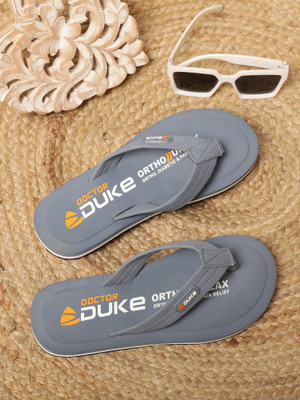 DUKE Men Flip Flops(Grey , 8)