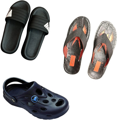 BLIBBERS Men Slippers(Black, Black, Blue , 9)