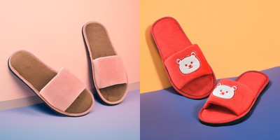 Y key Women Flip Flops(Pink, Red , 5)