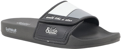WELCOME Men Lightweight with Arch Support Durable Anti-Skid & Stylish Dailywear| Slides(Grey , 6)