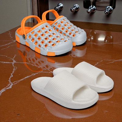 Acorn Men Slides(Orange, White , 7)