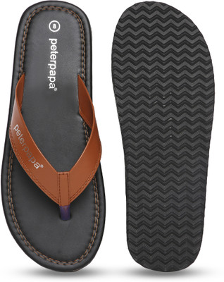 Peterpapa Men Flip Flops(Tan , 10)