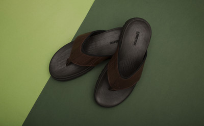 BIG FOX Men Alphabounce-2 Comfortable | Ultra-Light | Bounce Back Technology| Flip Flops(Brown , 7)