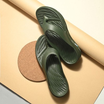 Doctor Health Super Soft Men Newly launch Soft Comfortable Ortho Diabetic Lightweight Antiskid Slippers Flip Flops(Olive , 10)