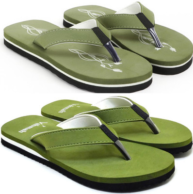 VAHMAH Women Slippers(Green, Green , 7)