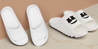 Shoepro Men Slides(Off White, White , 7)