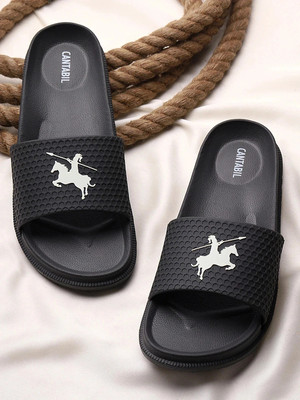 CANTABIL Men Slides(Black , 8)
