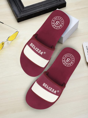 Belizza Men Slides(Maroon , 10)