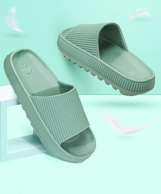 Aqualite Women Anti-Skid Slides(Green , 5)