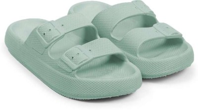 RICHMEN Women Slippers(Green , 5)