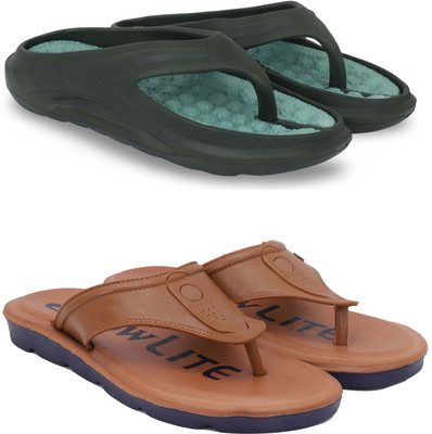 KAPYANSH Men Slippers(Green, Brown , 10)