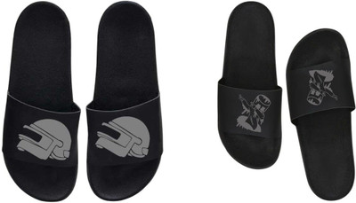 nvisan Men Slides(Grey, Black , 10)