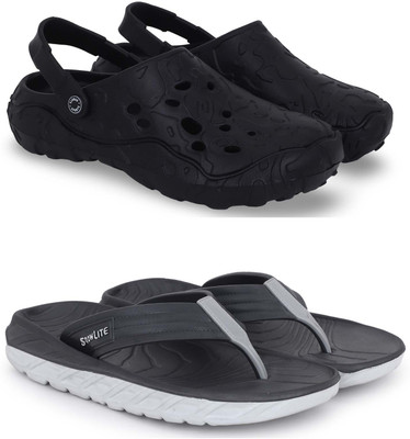 Kapani Fashion Men Slippers(Black, Black , 9)