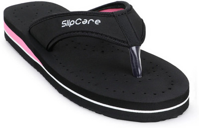 SLIPCARE Women Doctor Slippers for Women Orthopedic Diabetic Pregnancy Dr Chappals & House Dr. Slippers(Black, Pink , 5)