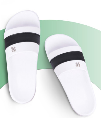 Shoe Mate Men Slides(White , 8)