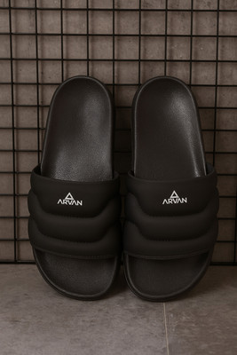 ARVAN Men Slides(Black , 6)