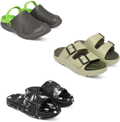 Acorn Men Slides(Green, Beige, Black , 7)