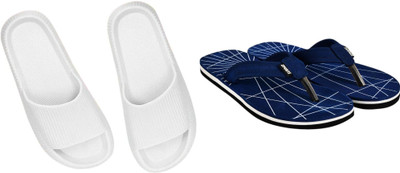 Sirex Men Slides(Blue, White , 6)