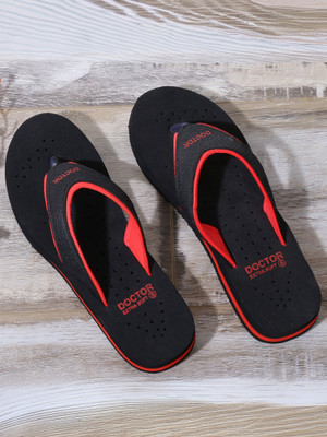DOCTOR EXTRA SOFT Women Ortho-Care Diabetic Orthopaedic Comfort Dr Slippers Flip Flops(Black, Red , 6)