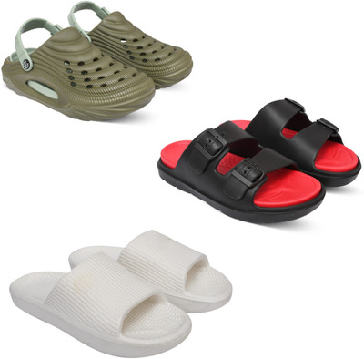 Acorn Men Slides(Olive, Red, White , 8)