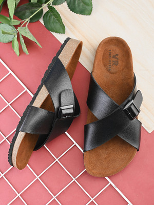 VINCI RUSSO Men Flip Flops(Black , 9)
