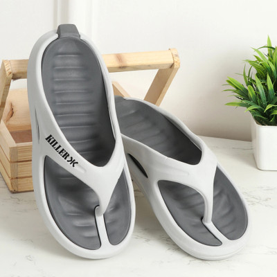 KILLER Men Dual Tone slipper comes with Removable Insole, Ultra Comfort & Anti Slip Backing Slippers(Grey , 7)