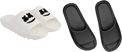 Sirex Men Slides(Black, White , 8)