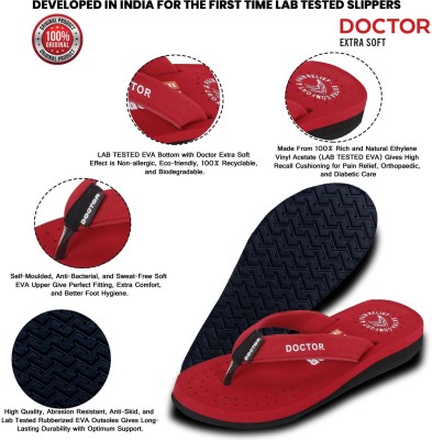 DOCTOR EXTRA SOFT Women Women's House Slipper Ortho Care Dr Orthopaedic Diabetic Comfortable MCR Flat Flip Flops(Maroon , 10)