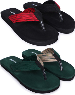 Skytrap Men Slippers(Red, Green , 9)