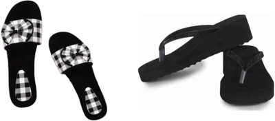 BOOMBEAUTY Women Flip Flops(Multicolor , 6)