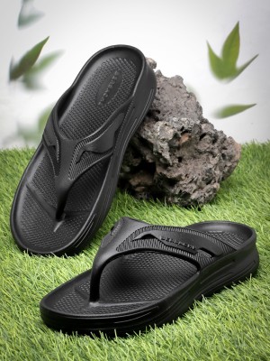 BERSACHE Men Flip Flops(Black , 8)