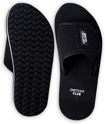 ORTHO CLUB Men Flip Flops(Black , 10)