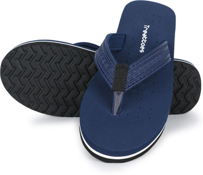 TREATTOES Women House Slipper Ortho Care Dr Orthopaedic Diabetic Comfortable for Women and Girl Flip Flops(Navy, Blue , 5)