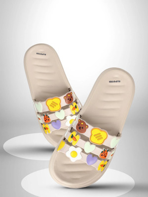 slipover Women Doctor Soft|Orthopedic|Comfort|Lightweight|Durable|Diabetic|Non Slip Slipper Slides(Beige , 4)