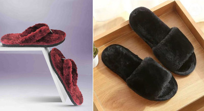 rexizone Women Slides(Maroon, Black , 6)