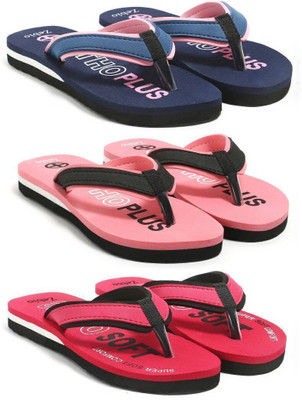 zebio Women Womens Soft Ortho Slippers | Daily Use Anti-Skid Ladies Flip Flops Slippers(Navy, Pink, Pink, Black, Red, Black , 4)