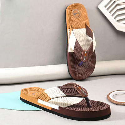 Footup Men Doctor Health|Super Soft|Orthopedic|Comfortable|Lightweight|Diabetic Slippers(Brown , 12)