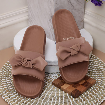 Chupps Women Loop Slides(Beige , 6)