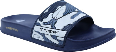 TREKIVA Men Premium Sliders Trendy Comfortable Flexible & Durable, Anti-Skid| TSG-2003 Slides(Navy , 7)