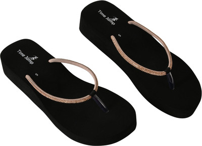 Time Jump Women Flip Flops(Beige , 5)