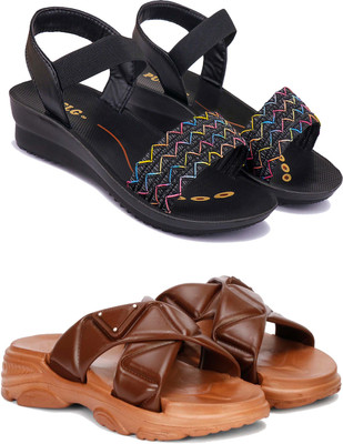 Pennen Women Flip Flops(Beige , 6)