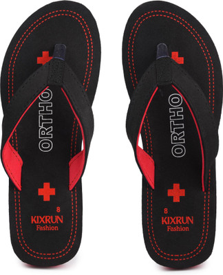 Kixrun Women Flip Flops(Black , 8)